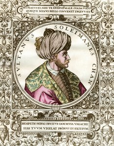 Porträtt av Soliman den storartade (1494 - 1566) Sultan Ottoman. Gravyr från 1500-talet. Privat samling. av Unknown artist