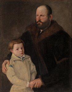 Porträtt av en gentleman och hans son av Unknown artist
