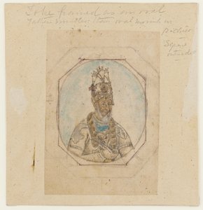 Porträtt av en Mughal linjal av Unknown artist