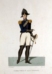 Porträtt av en medlem av Vatikanstatens adliga garde. av Unknown artist