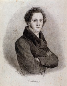 Porträtt av den italienske kompositören Vincenzo Bellini (gravyr. 1800-talet) av Unknown artist