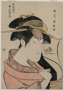 Porträtt av skådespelaren Nakayama Tomisaburo som kvinna av Unknown artist