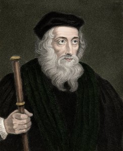 Porträtt av den engelske teologen och reformatorn John Wyclif (eller Wycliff eller Wycliffe av Unknown artist