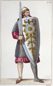 Porträtt av Paladin Roland, brorson till Karl den Store. av Unknown artist