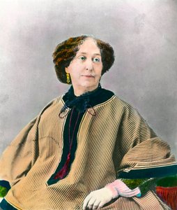 Porträtt av författaren George Sand (1804-1876) Aurore Dupin, baronessan Dudevant av Unknown artist