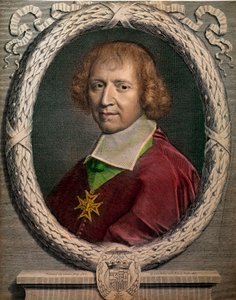 Porträtt av kyrkomannen Francois de Harlay, Abbe av Jumieges (1625-1695)” Gravyr av 1600-talets Paris, Musee Carnavalet av Unknown artist