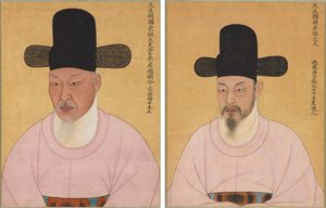 Porträtt av Cho Heun-myeong och Cho Jae-ho av Unknown artist
