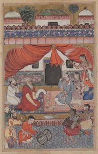 Förberedelse för äktenskapet mellan Mahmuda och den unge vesiren, från en Tuti-nama (Berättelser om en papegoja): Trettiotredje natten av Unknown artist