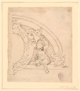 Projekt för en dekorativ pediment av Unknown artist