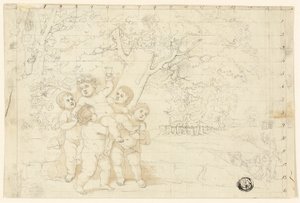 Putti som bär unga Bacchus av Unknown artist