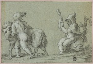 Putti som getherdar av Unknown artist