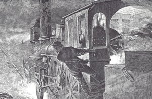 Järnvägsförare, sent 1800-tal (trästick) av Unknown artist