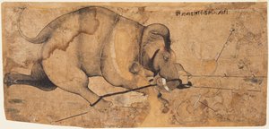 Rao Ram Singh I’s Elephant Gone Amok av Unknown artist