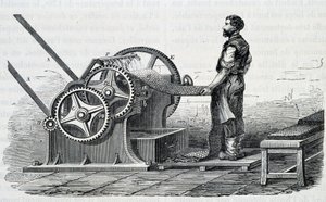 Rågummiförstörare - i "" The wonders of the industry"" av Louis Figuier av Unknown artist