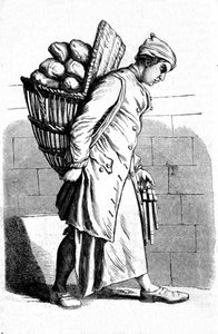 Representation av en bagare. 1700-talsgravyr. av Unknown artist