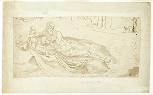 Floden Tiber, med Romulus och Remus av Unknown artist