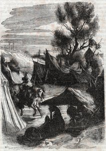 Roland i Saracenlägret - gravyr från 1851 från "" Furious Roland"" av Unknown artist