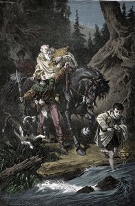Rudolf av Habsburg och prästen - Rodolf I av det heliga riket (Rodolf IV av Habsburg) av Unknown artist