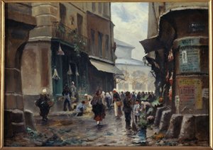 Rue Pirouette, omkring 1880, nuvarande 1:a arrondissementet, mellan 1875 och 1885 (målning) av Unknown artist