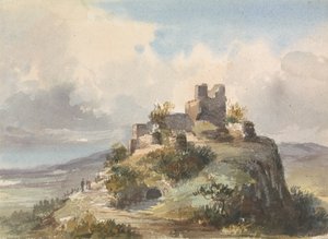 Ruiner på toppen av en kulle av Unknown artist