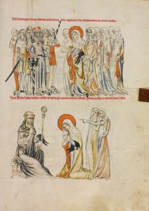 Sankt Hedvig får skor mirakulöst; abbot Gunther av Leubus överlämnar skor till Sankt Hedvig av Unknown artist