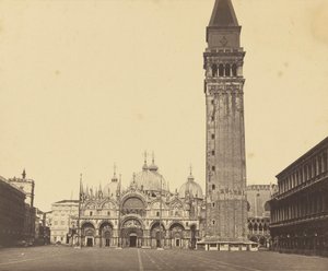 [Markuskyrkan och Campanile] av Unknown artist