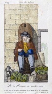 Salladsförsäljare - i "" Cris de Paris", deb. 1800-talet av Unknown artist