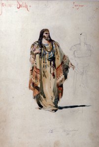 Samsondräkt för operan ""Samson och Dalila"" av Camille Saint Saens (Saint-Saens). 1877 av Unknown artist
