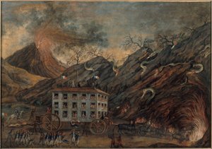 Satirisk allegori om en nedstigning i helvetet, mellan 1701 och 1800 (olja på duk) av Unknown artist