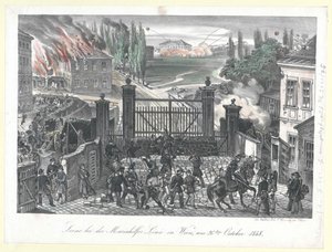 Scen vid Mariahilf-banan i Wien av Unknown artist