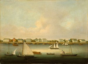 Scen vid ingången till Yang Tse Kiang-floden vid Woosung av Unknown artist