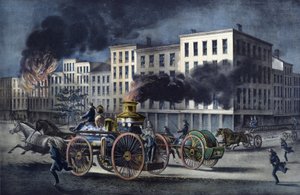 Scen av amerikanska brandmäns dagliga liv av Unknown artist