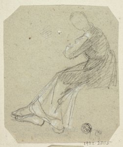 Sittande kvinna i profil av Unknown artist