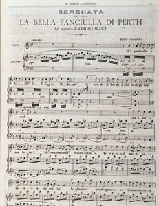 Notblad för ”The fair maid of Perth, opera av Georges Bizet av Unknown artist