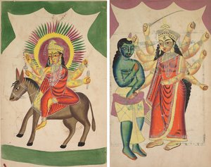 Sheetaladevi: Smittkoppsgudinnan (recto); Durga (verso) av Unknown artist