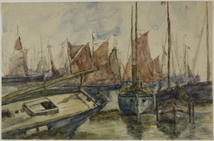 Fartyg i hamn av Unknown artist
