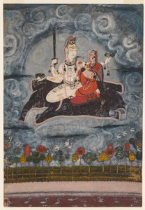 Shiva och Devi på Gajasura