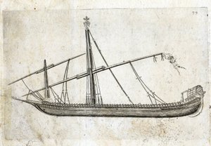 Sidovy av ett pentry. 1700-talsgravyr. av Unknown artist
