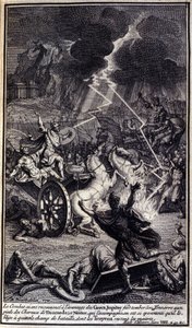 Sedan kampen hade börjat igen hade grekernas fördel, släppte Jupiter sin åska vid fötterna på Diomedes hästar; och Nestor, som åtföljde honom, var så skrämmande att han tvingade honom att lämna slagfältet, av vilket trojanerna var kvar av Unknown artist
