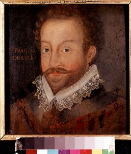 Sir Francis Drake, efter en gravyr tillskriven Jodocus Hondius, c.1583 av Unknown artist
