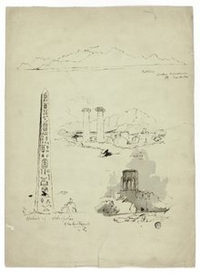 Skisser av Patmos, Sardis, Obelisken av Heliopolis av Unknown artist