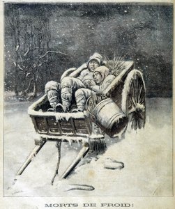 Liten skorstensskorsten i närheten av Fougères Dead from Frost - i "" Le Petit Journal"" av Unknown artist