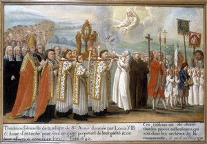 Högtidlig översättning av reliken av Sankta Anne som gavs av Ludvig XIII och Anna av Österrike som ett evigt löfte om deras fromhet och tillgivenhet mot denna plats, år 1640 - Ex-Voto of Sainte-Anne d