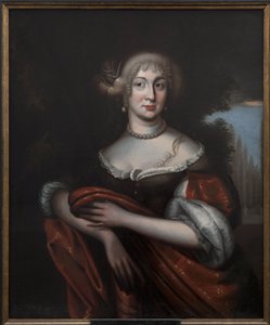Sophie Amelie de Nassau Siegen, tysk prinsessa, hertiginna av Kurland (Lettland) - Porträtt av grevinnan Sophie Amalie av Nassau-Siegen (1650-1688), hertiginna av Kurland, Anonym . Olja på duk. Mått: 90x74cm. Nationalmuseum Stockholm av Unknown artist