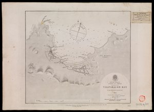 Sydamerika, Chiles kust - Valparaisobukten av officerarna på HMS "Beagle" 1835 av Unknown artist