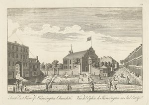 South East View of Kensington Church av Unknown artist