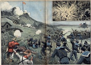 Spansk-amerikanska kriget eller kubanska frihetskriget (1868-1898) mellan Spanien och Nordamerika av Unknown artist