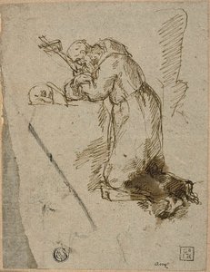 St Francis av Assisi i bön av Unknown artist