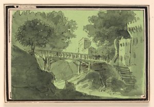 Scendesign, bro som korsar vatten av Unknown artist
