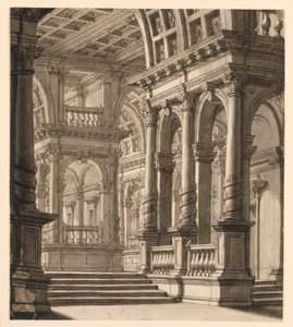 Scendesign, interiör av byggnad av Unknown artist